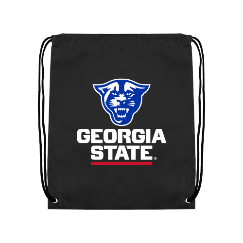 Georgia State Black Drawstring Backpack