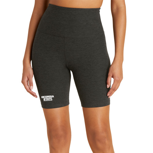  Beyond Yoga Womens Darkest Night Spacedye Keep Pace Biker Short  - Stacked Logo
