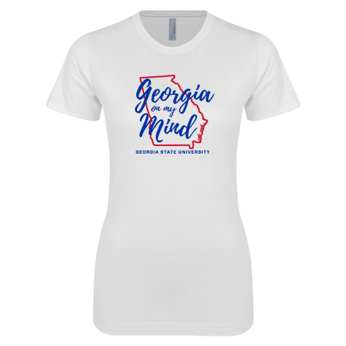 Georgia State Next Level Womens White Boyfriend T