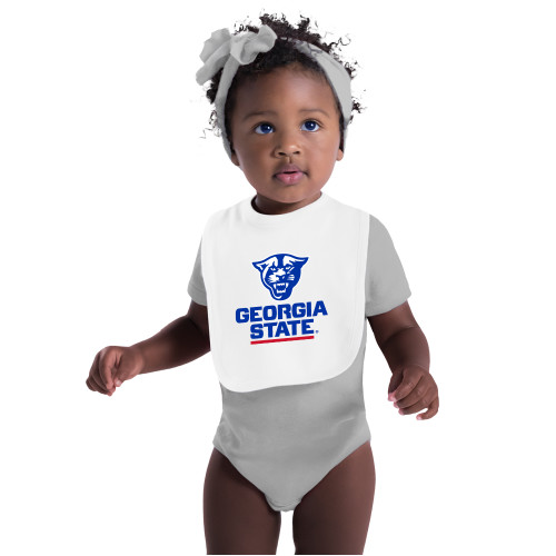 Georgia State White Baby Bib