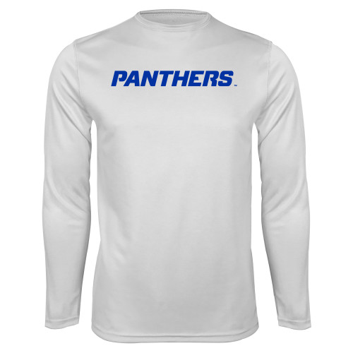 Georgia State White Performance Long Sleeve Shi