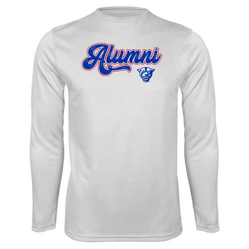 Georgia State White Performance Long Sleeve Shi