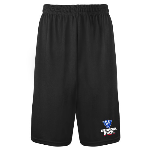  Black Performance Classic 9 Inch Short - Panther Head over Stacked Logo