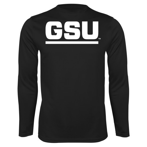  Black Performance Long Sleeve Shirt - GSU Logo