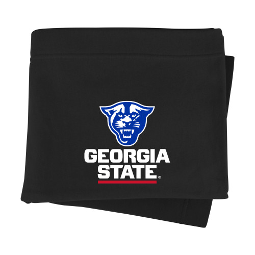 Georgia State Black Sweatshirt Blanket