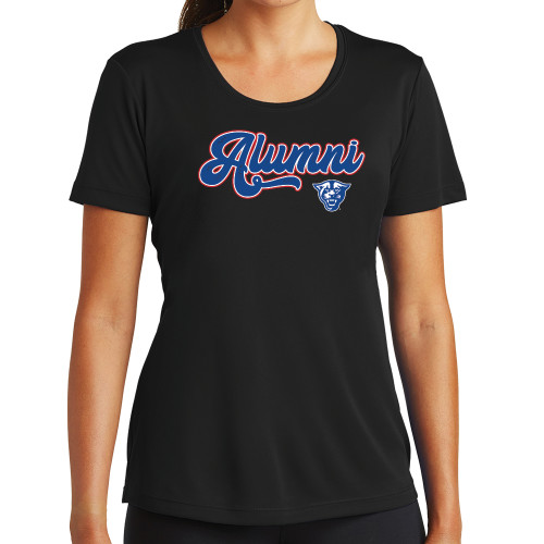  Womens Black Performance Tee - GSU Alumni Script