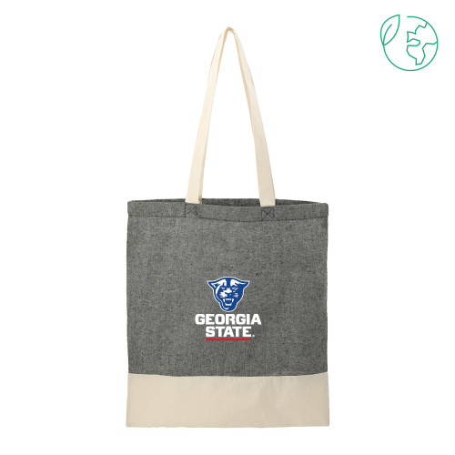 Georgia State Split Recycled Black Cotton Twill Convention Tote