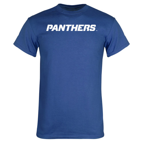  Royal T Shirt - Panthers Wordmark