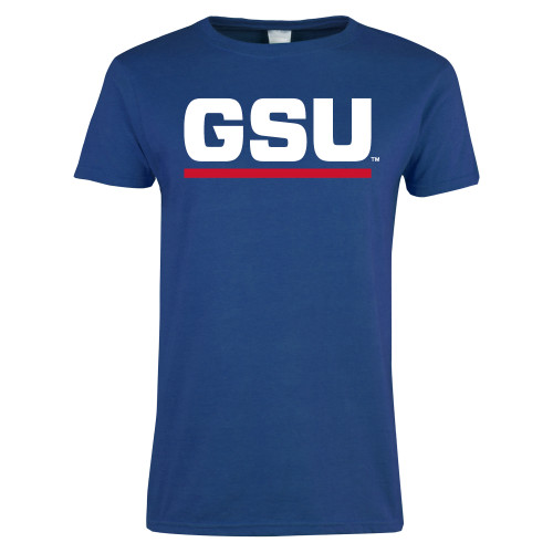  Womens Royal Short Sleeve Tee - GSU Logo