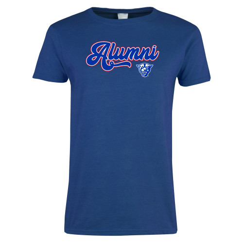  Womens Royal Short Sleeve Tee - GSU Alumni Script