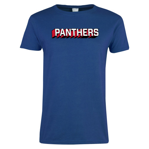  Womens Royal Short Sleeve Tee - Panthers 3D