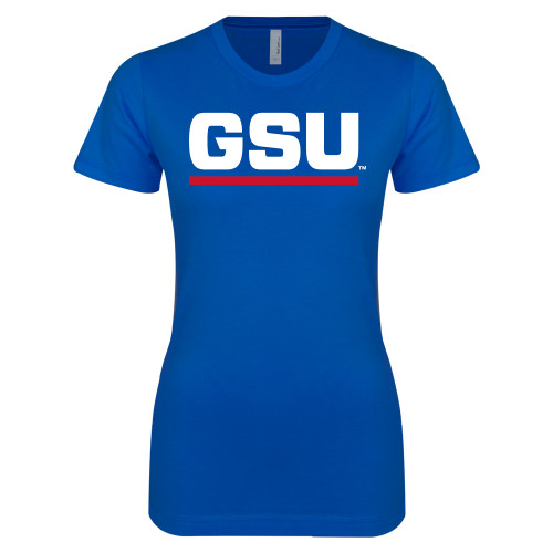  Next Level Womens Royal Boyfriend Tee - GSU Logo