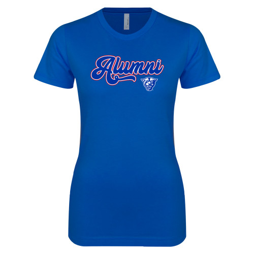  Next Level Womens Royal Boyfriend Tee - GSU Alumni Script