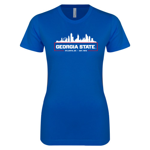  Next Level Womens Royal Boyfriend Tee - Atlanta Skyline