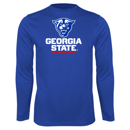  Royal Performance Long Sleeve Shirt - Panther Head over Stacked Logo