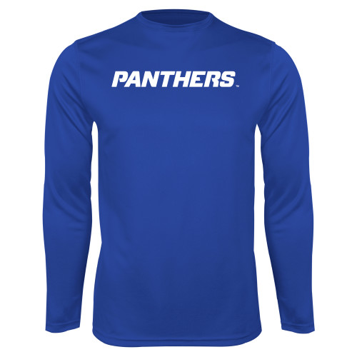  Royal Performance Long Sleeve Shirt - Panthers Wordmark