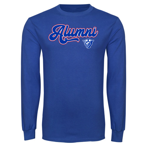  Royal Long Sleeve T Shirt - GSU Alumni Script