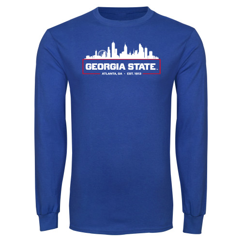  Royal Long Sleeve T Shirt - Atlanta Skyline