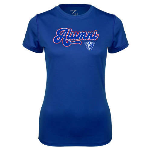  Womens Royal Performance Tee - GSU Alumni Script