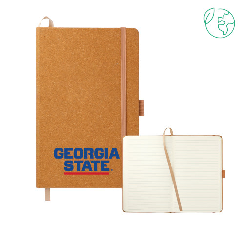 Georgia State 5.5 x 8.5 Natural FSC Mix Recycled Leather Bound Journal