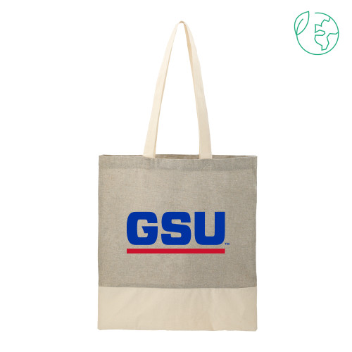 Georgia State Split Recycled Grey Cotton Twill Convention Tote