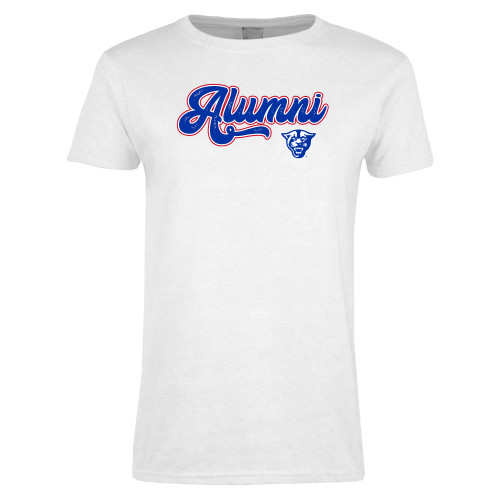  Womens White Short Sleeve Tee - GSU Alumni Script