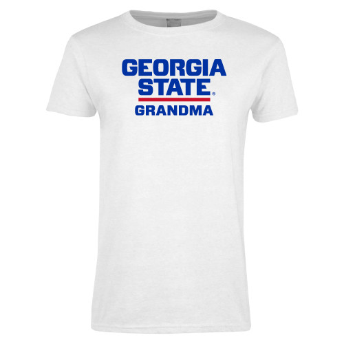  Womens White Short Sleeve Tee - GSU Grandma