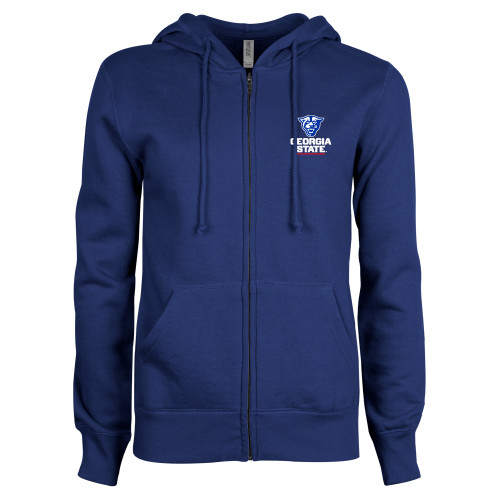 Georgia State ENZA Womens Royal Fleece Full Zip Hood