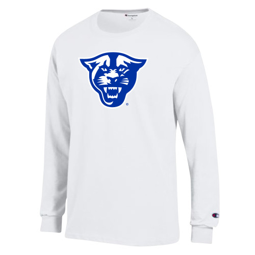  Champion White Long Sleeve T Shirt - Panther Head