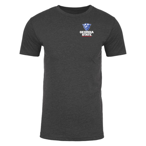  Next Level Charcoal Heather Sueded Tee - Stacked Logo