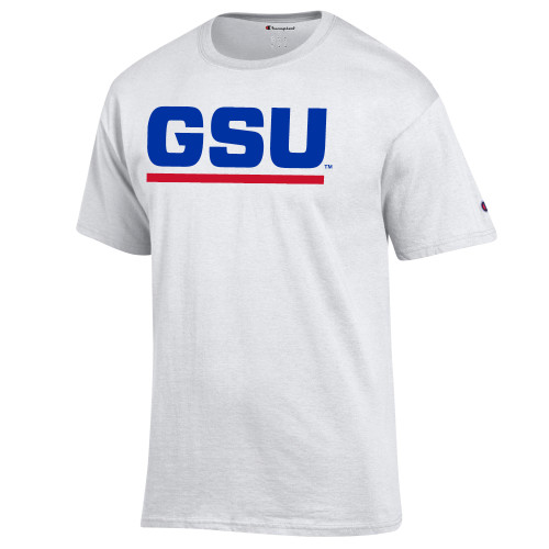  Champion White T Shirt - GSU Logo