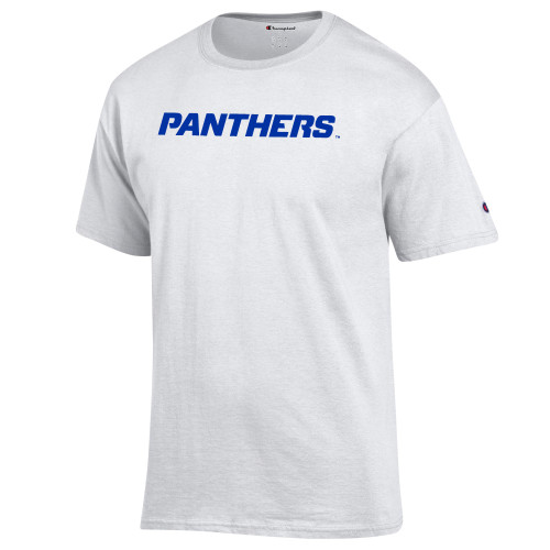  Champion White T Shirt - Panthers Wordmark