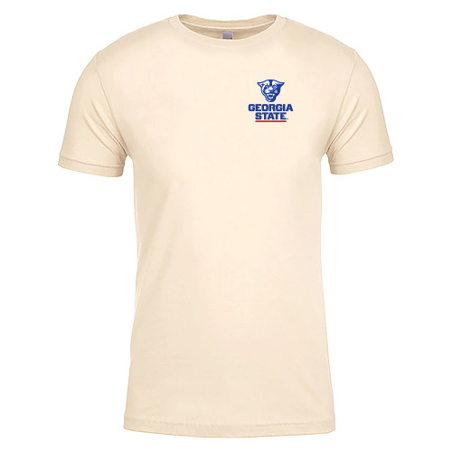  Next Level Unisex Natural Cotton Tee - Panther Head over Stacked Logo