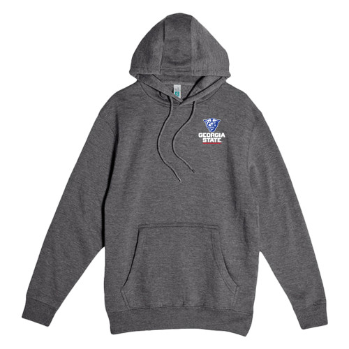  Lane Seven Charcoal Heather Fleece Pullover Hoodie - Panther Head over Stacked Logo