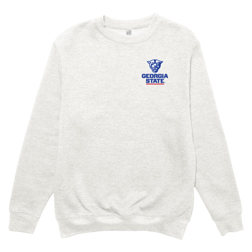 Lane Seven Oatmeal Fleece Crew - Panther Head over Stacked Logo