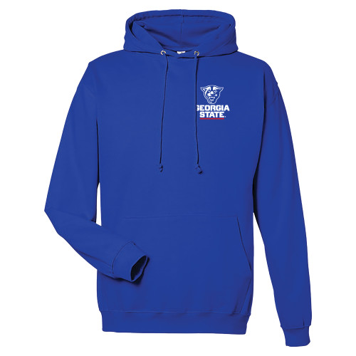  Just Hoods Royal College Fleece Hoodie - Panther Head over Stacked Logo