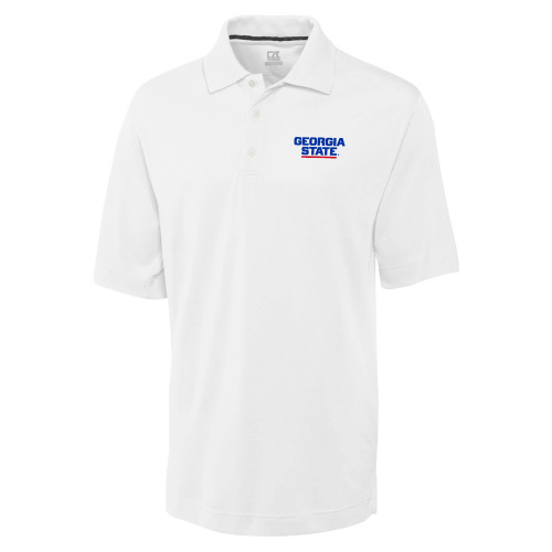 Georgia State C&B White Advantage TriBlend Pique Polo