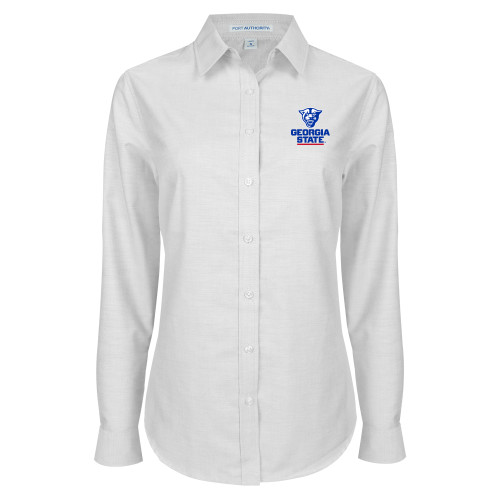 Georgia State Womens White Oxford Shi