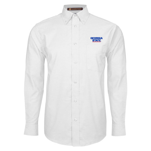 Georgia State White Oxford Long Sleeve Shi