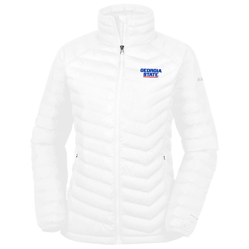  Columbia Womens White Powder Lite Jacket - Stacked Logo