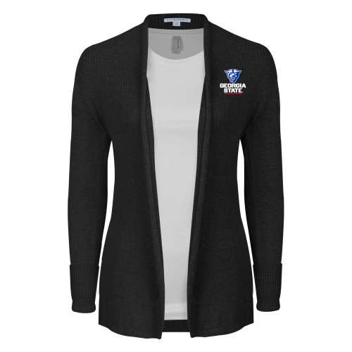 Georgia State Womens Black Open Front Cardigan Sweat