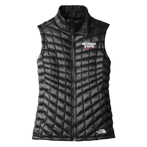  The North Face Womens Thermoball Black Trekker Vest - Stacked Logo