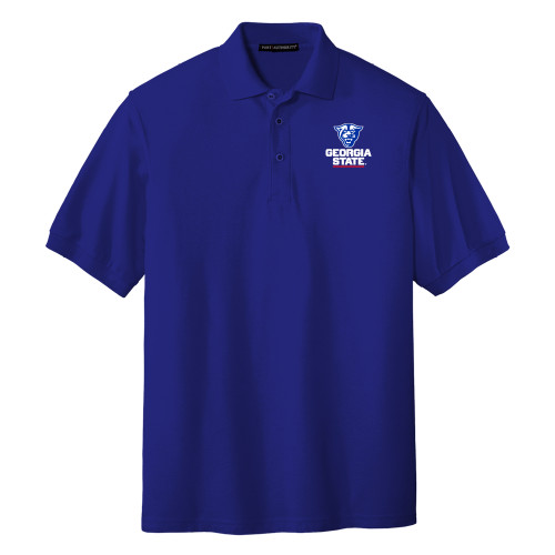  Royal Silk Touch Polo - Panther Head over Stacked Logo