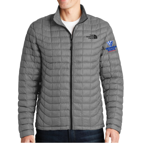  The North Face Grey Thermoball Trekker Jacket - Panther Head over Stacked Logo