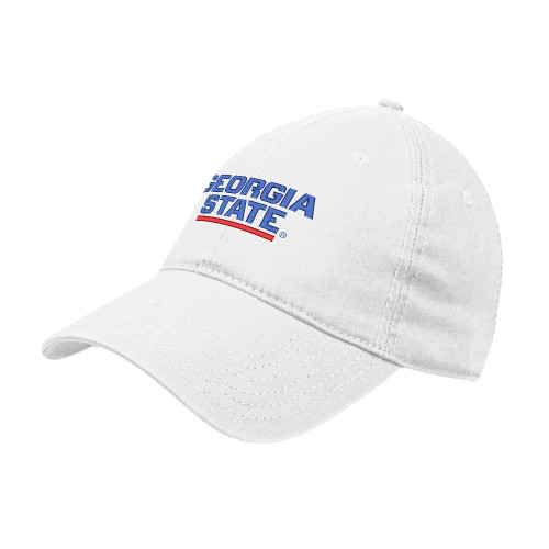 Georgia State White Unstructured Adjustable Low Profile Hat