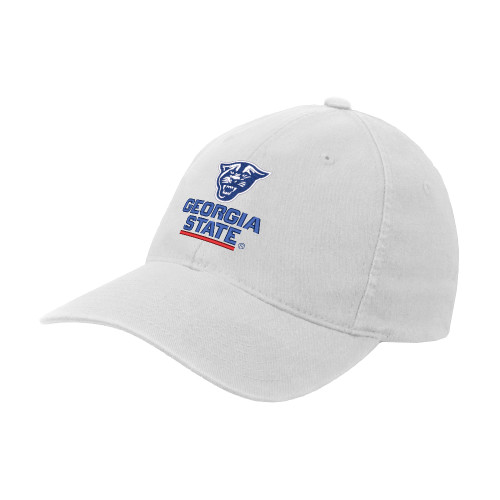 Georgia State White Flexfit Structured Low Profile Hat