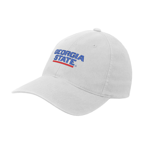 Georgia State White Flexfit Structured Low Profile Hat