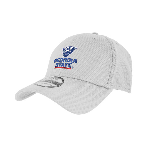 Georgia State New Era White Diamond Era 39Thirty Stretch Fit Hat