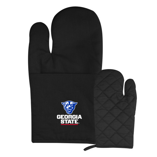 Georgia State Quilted Canvas Black Oven Mitt