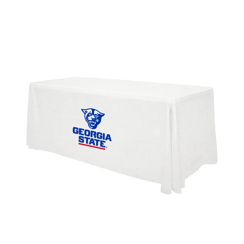 Georgia State White 6 foot Table Throw